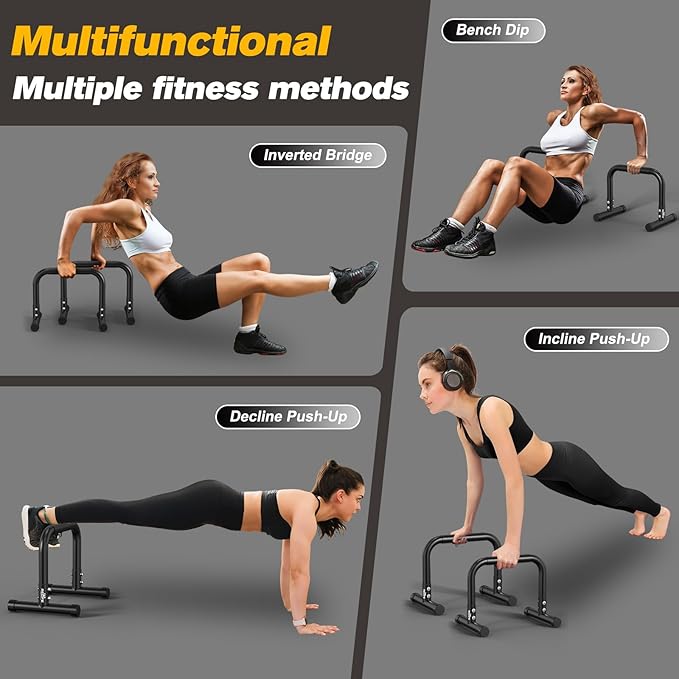 RELIFE REBUILD YOUR LIFE Dip Station Functional Heavy Duty Dip Stands Fitness Workout Dip bar Station Stabilizer Parallette Push Up Stand-StrideForce Fitness