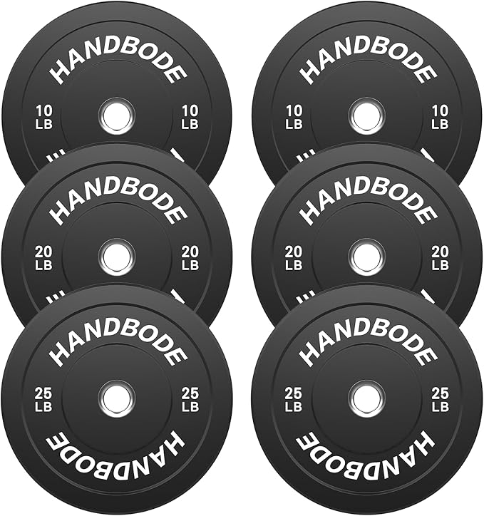 Colored Bumper Weight Plates Olympic Weight Plate Set 2-Inch, 10/15/20/25/35/45/55 lb Barbell Weight Plates Set for Home Gym, Rubber Strength Training Weights Plates for Weight Lifting-StrideForce Fitness