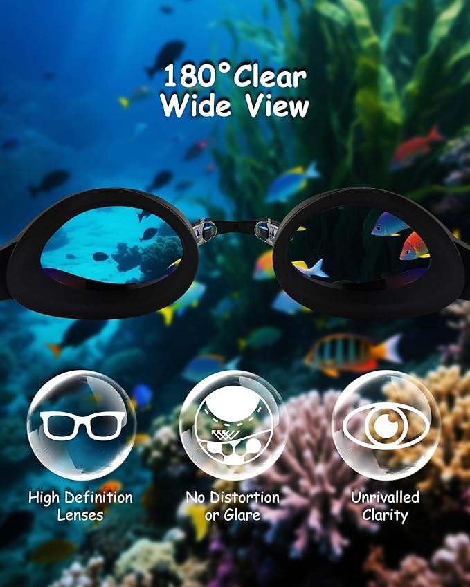 Kids Swim Goggles, Anti-fog and UV Protection with Swim Cap for Age 3-15 Youth Boys Girls Toddler-StrideForce Fitness