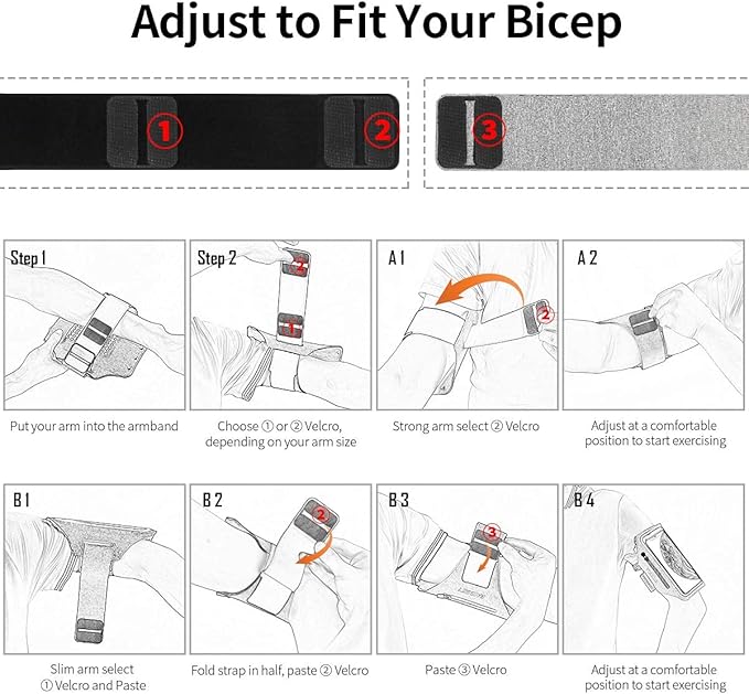 Running Armband with Earphone Bag Cell Phone Armband for iPhone 16 15 Pro 14 Plus 13 11 XR XS, Galaxy S24/S10 Water Resistant Sports Phone Holder Case & Zipper Slot Car Key Holder for 6.7 inch Phone-StrideForce Fitness