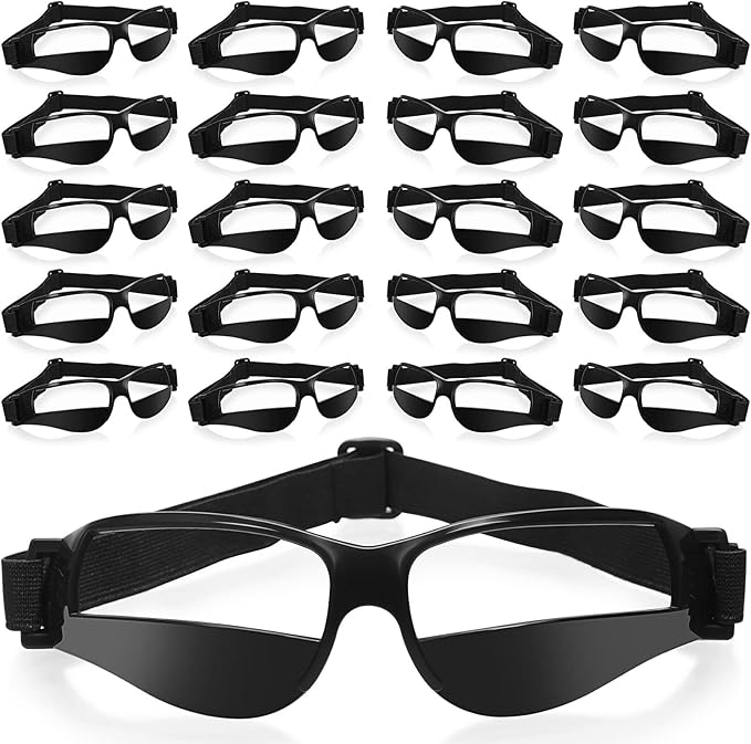 Weewooday 20 Pieces Adjustable Lightweight Basketball Dribbling Goggles, No Look Eye Goggles for Sport Dribble Training-StrideForce Fitness
