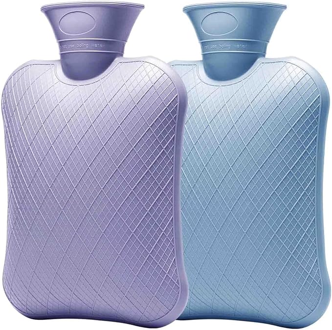 FORICOM Extra Large Hot Water Bottles for Pain Relief.2pack,2L Hot Water Bag for Back Pain, Heating Pad 2Liter, Non Toxic and Rubber, Hot and Cold Therapy.Bpa Free.-StrideForce Fitness