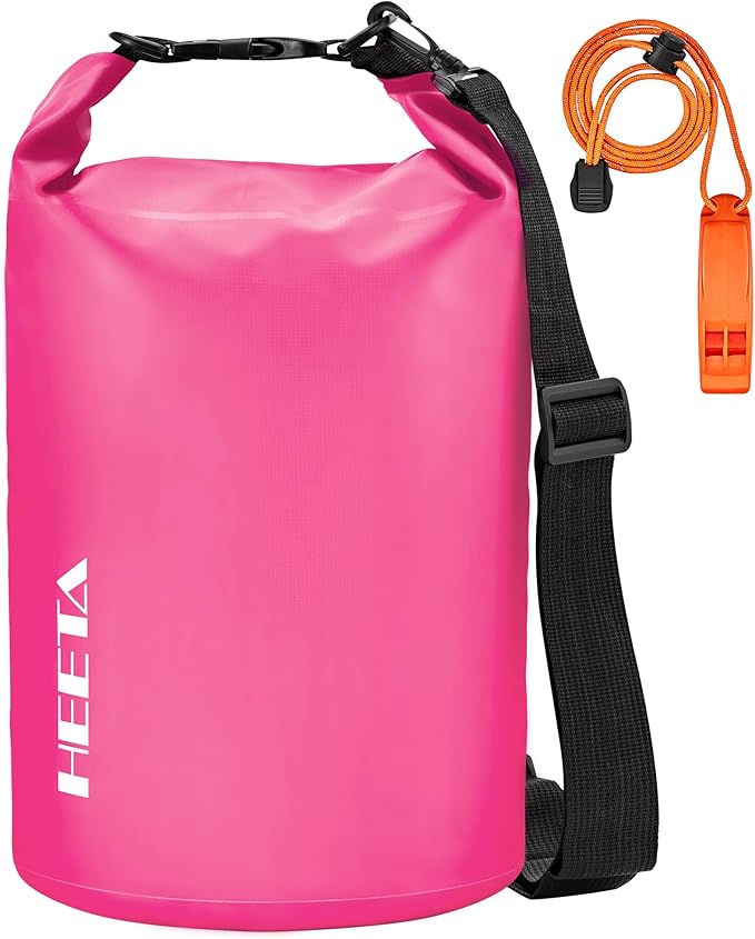 HEETA Waterproof Dry Bag for Women Men(Upgraded Version) 5L/10L/20L/30L/40L Roll Top Lightweight Dry Storage Bag Backpack with Emergency Whistle for Travel, Swimming, Boating, Kayaking, Camping, Beach-StrideForce Fitness