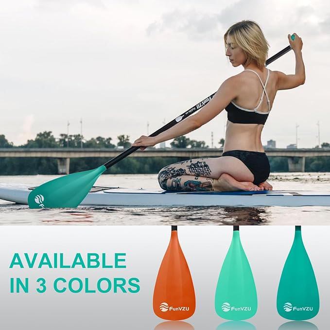 SUP Paddle, Stand Up Paddle Board Paddle Lightweight Adjustable 4-Piece Aluminium Kayak Paddles, Unique Lock Design Floating Alloy Shaft Paddle for Paddle Board-StrideForce Fitness