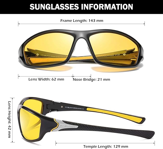 FAGUMA Sports Polarized Sunglasses For Men Cycling Driving Fishing UV400 Protection-StrideForce Fitness