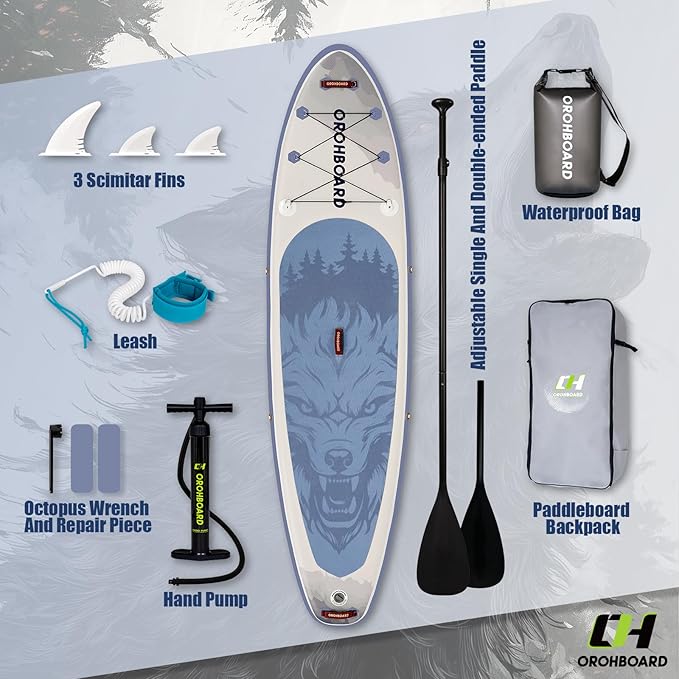 10’6/11’6 Inflatable Stand Up Paddle Board with Premium Paddleboards Accessories, Wide Stable Designed SUP Paddleboard for Adults & Youth.-StrideForce Fitness
