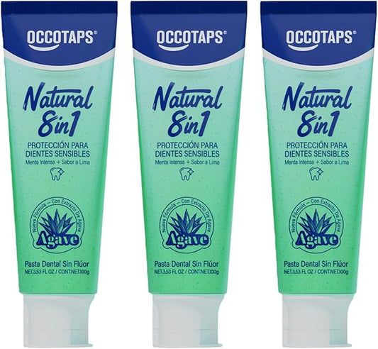 Agave Sensitive Toothpaste, Fluoride-Free Natural Whitening Toothpaste for Sensitive Teeth, Gentle Gum Care, Helps Remove Stains, Fresh Mint Herbal Formula, 3 Pk US Manufactured