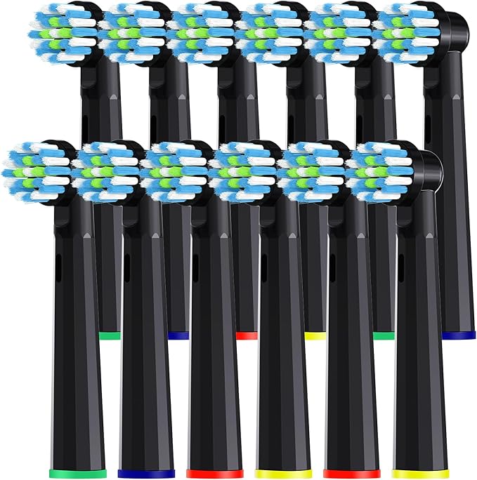 Toothbrush Heads Compatible with Oral B Braun Pro 1000/Genius X/Smart 1500 Series Electric Toothbrush, 14 Count Refills Brush Head Compatible with Oral B (Black)