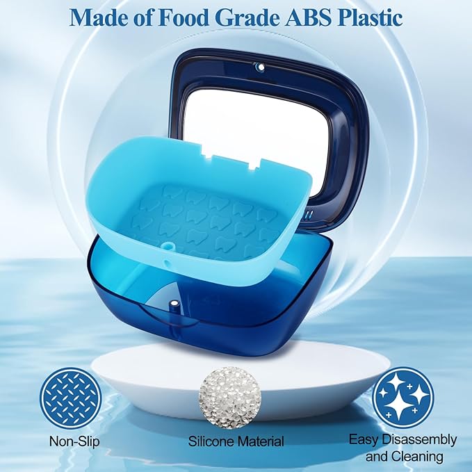 Double Layer Retainer Case,Aligner Case With Mirror, Retainer Holder With Remover Tool And Cleaning Brush With Vent Holes Compatible With Aligner Case, Retainer Case,Orthodontic Supplies Case