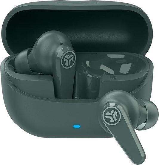 JLab Go Pods ANC True Wireless Bluetooth Earbuds & Charging Case, Hybrid Active Noise canceling + Be Aware for Safe Listening, 26+ Hours Total Playtime, Clear Calls, Custom Sound via App, Sage-StrideForce Fitness