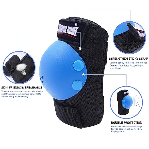 Youth/Kids Knee Pads Elbow Pads Wrist Guards Protective Gear Set for 3-15 Years Child Roller Skates, Skateboard, Cycling, Inline Skating, BMX Bike, Balance Bike, Scooter Riding and Other Outdoor Sports-StrideForce Fitness