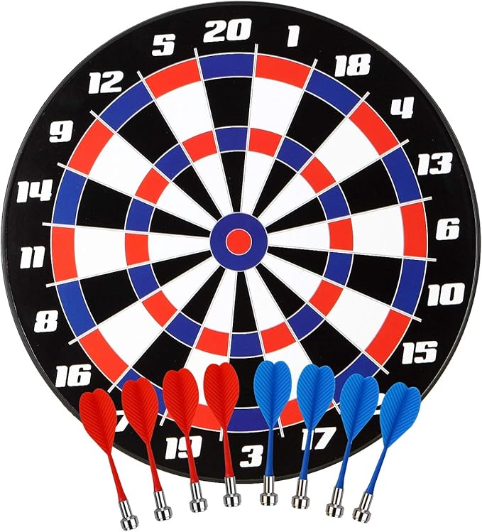 Magnetic Dart Board Game - Darts and Kids Dart Board Set,16 Inch Dart Board with 8 Strong Magnet Darts of 2 Colors,Best Kids Toy Gift Indoor Outdoor Games for Family and Friends-StrideForce Fitness