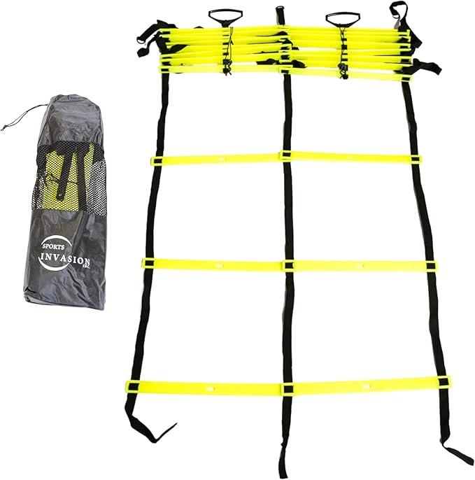 Dual Agility Training Ladder (15 feet Long Double Ladder) Flexible Rungs with Handles and Carrying Bag-StrideForce Fitness