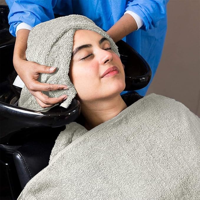 Avalon Salon Towel - Silver Hand Towels Bulk Pack of 24-100% Cotton Absorbent Spa, Facial & Gym Towels for Working Out - 16x27 Inches (Not Bleach Proof)-StrideForce Fitness