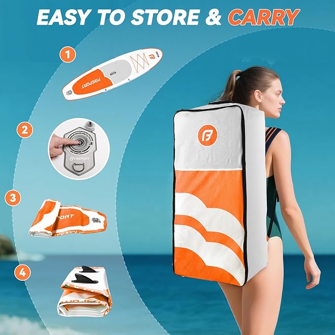 FBSPORT 11FT Premium Inflatable Stand Up Paddle Board with Electric Pump, Yoga Board with SUP Accessories & Carry Bag | Wide Stance, Surf Control, Non-Slip Deck, Leash and Paddle for Youth & Adult-StrideForce Fitness