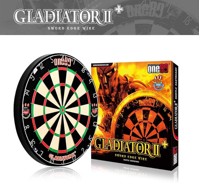 Gladiator Dartboard with Top-Grade African Sisal and Sword Edge Staple Free Wire Spider for Maximum Scoring Potential and Less Bounce Outs-StrideForce Fitness