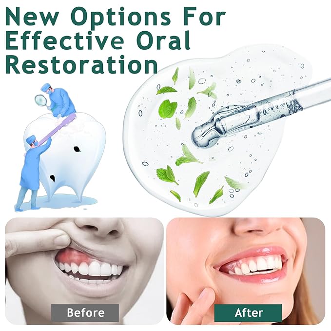 Gum Restore Drops, Gum Repair for Receding Gums & Stain Removal, Bad Breath Treatment for Adults(Dark Green)