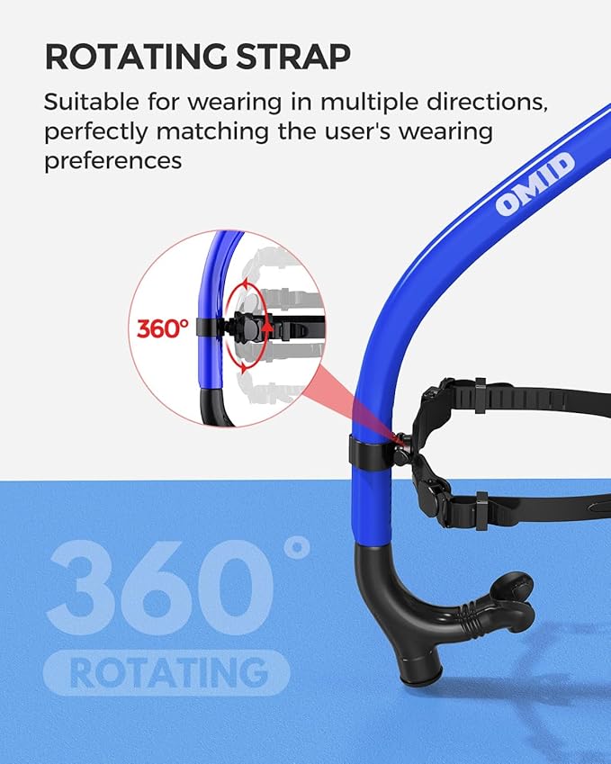 OMID SN1 Snorkel for Adult Youth, Diving Snorkel with One-Way Purge Valve, Food-Grade Silicone Mouthpiece-StrideForce Fitness