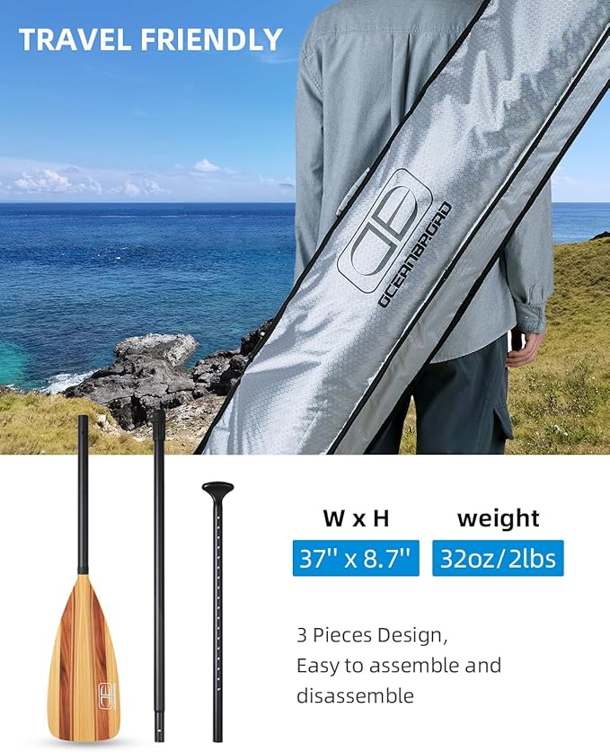 OCEANBROAD SUP Paddle - Adjustable Stand-Up Paddle for Paddleboard Kayak, Adjustable Aluminum Alloy Shaft with Reinforced Nylon Blades-StrideForce Fitness