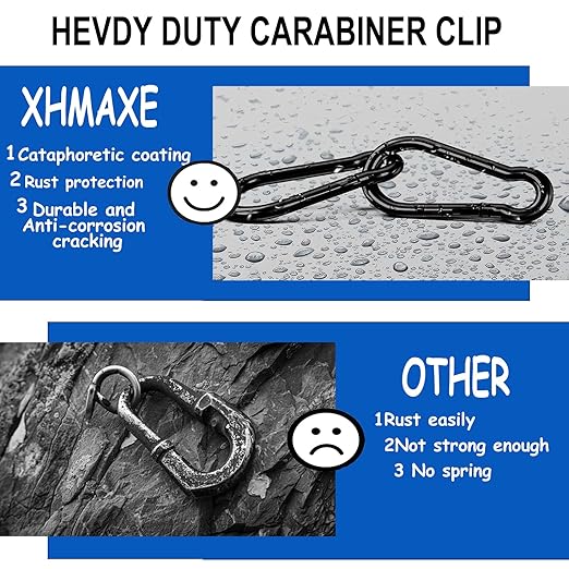 40PCS M4 Black Carabiner Clip, 1.57Inch Snap Hook Quick Link Small Carabiner Clips,Spring Link Buckle for Fishing Camping Hammock Dog Leashes-220LBS Holding Capacity.-StrideForce Fitness