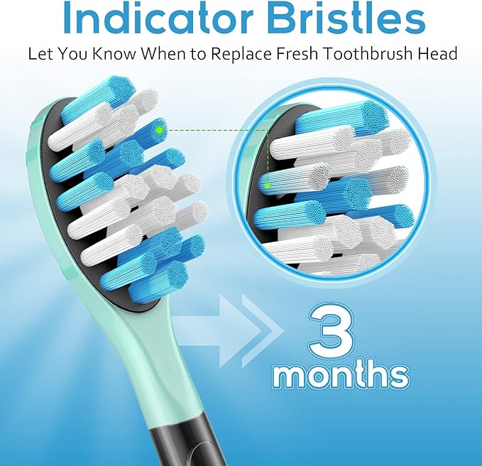 Aoremon Replacement Toothbrush Heads for Philips Sonicare C3 Premium Plaque Control HX9044/65 G3 Gum Care HX9054/65 W3 4100 5100 6100 7500 C1 C2 Flexcare Diamondclean HealthyWhite, 6 Count, Black