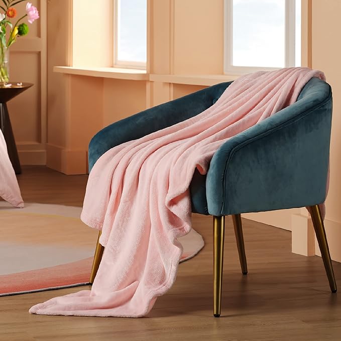 Bedsure Fleece Blanket Twin Blanket Pink - 300GSM Soft Lightweight Plush Cozy Twin XL Blankets for Bed, Sofa, Couch, Travel, Camping, 66 inch X 90 inch-StrideForce Fitness