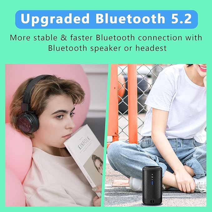 64GB MP3 Player with Bluetooth 5.2, AiMoonsa Music Player with Built-in HD Speaker, FM Radio, Voice Recorder, HiFi Sound, E-Book, Earphones Included-StrideForce Fitness