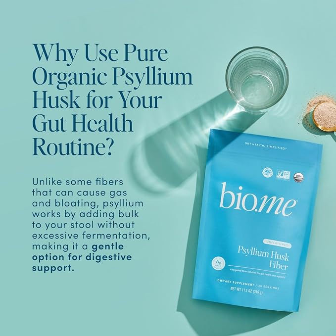 Psyllium Husk Fiber Unflavored (6g Per Serving) - Gluten-Free Fiber Supplement for Women & Men - Psyllium Husk Powder for Healthy Digestion, Bowel Regularity & Bloating Relief - 45 Servings-StrideForce Fitness