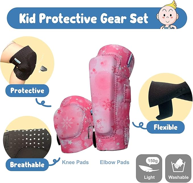 Soft-Style Kids Knee and Elbow Pads with Bike Gloves, Flexible Impact-Resistant Gear for Ages 2-11, Designed for Balance Bikes, Roller-Skating, and Skateboarding-StrideForce Fitness
