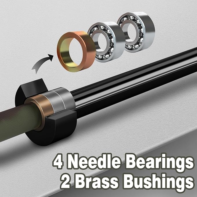 7ft Olympic Barbell for Strength Training and Olympic Weightlifting, 500 700 1000LBS Capacity Available, 2 Inch Bar for Squats, Home Gym Fitness Equipment, Bench Press, Deadlift,Powerlifting-StrideForce Fitness