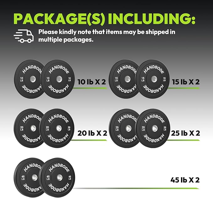 Bumper Plates 2 - Inch Olympic Weight Plate Set for Barbell, 10-55 lb Rubber Weights Sets for Home Gym, Strength Training Plate, Weight Lifting, Black-StrideForce Fitness