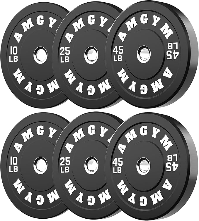 2 Inch Bumper Plates，10-500lbs，Barbell Rubber Olympic Weight Plates Set for Home Gym, Strength Training & Weight Lifting, Multiple Options Colors-StrideForce Fitness