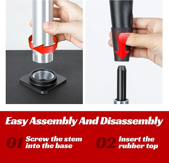 Batting Tee For Baseball And Softball With Traditional Home Plate Base,Alumium Stem,Handroll Rubber Top,Height Adjustable 24 to 46 inche For kids and Adults,Portable Baseball Tee Softball Tee-StrideForce Fitness