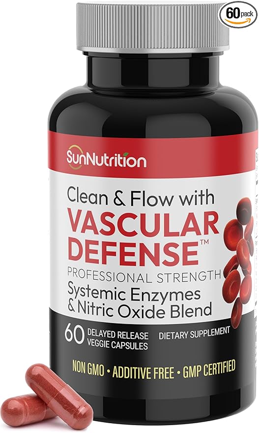 Nattokinase Supplement Nitric Oxide Capsules Beet Root Extract High Potency Lumbrokinase & Bromelain Systemic Enzymes Spike Protein Detox Clean & Flow Vascular Defense 60 Caps 30 Servings-StrideForce Fitness