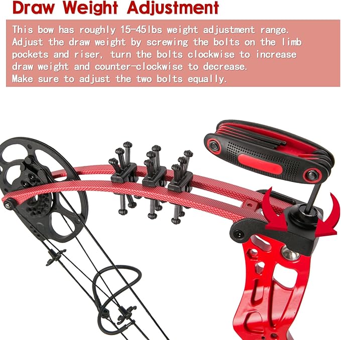 Youth Compound Bow Set 15-45 Lbs for Teens and Beginner, Package with Archery Hunting Equipment, Max Speed 260fps, Adjustable, Right Hand-StrideForce Fitness