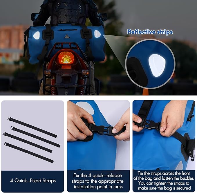 Haimont Waterproof Duffel Bag Roll-top Dry Duffel Bag with Quick-fixed Straps for Motorcycling, Rafting, Boating, SUP, Kayaking, Travel, 50L/70L-StrideForce Fitness