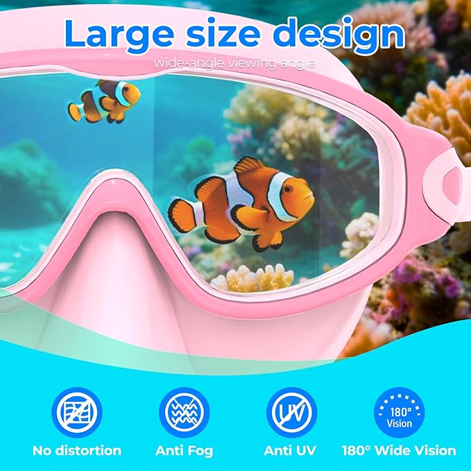 Swim Goggles for Kids 3-15 with Earplugs Large Frame Anti-Fog/UV Swimming Goggles for Boys Girls Toddler 2PCS-StrideForce Fitness