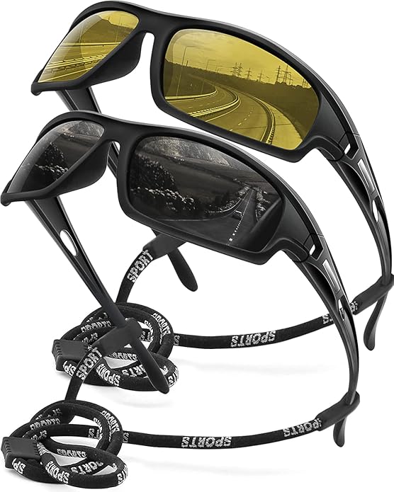 Polarized Sports Sunglasses for Men 100% UV Protection Wrap Around Unbreakable Sun Glasses for Fishing Driving-StrideForce Fitness