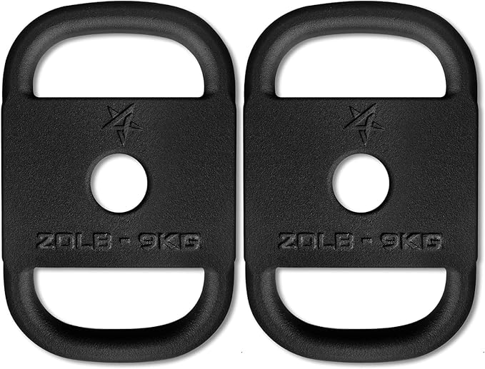 Yes4All US Design Patented Cast Iron Ruck Weight & Weight Plate for Strength Training, Fitness Workout - 20LB, Upgraded, Rounded Handle, Smooth Edge-StrideForce Fitness