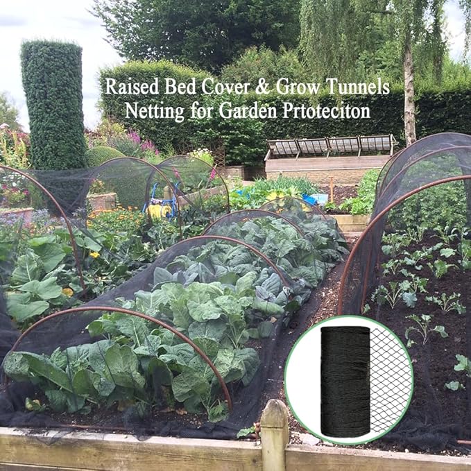 Bird Netting 10x10 Ft, 1/2In Mesh Heavy Duty Garden Netting Pest Barrier for Plants, Fruit Trees, Vegetables, Extra Strong Woven Mesh Netting, Animal Fencing Against Birds, Deer, Poultry-StrideForce Fitness