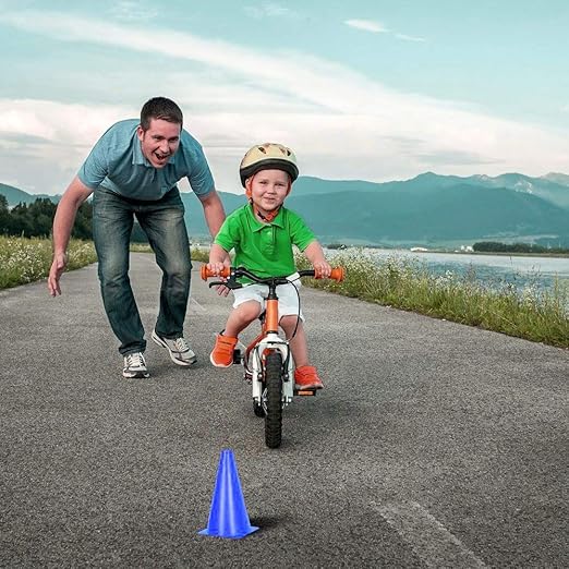 Alyoen 9 inch Traffic Cones, Plastic Sport Cones, Blue Soccer Training Cones for Outdoor Activity & Festive Events (Sets of 10/15/ 20)-StrideForce Fitness