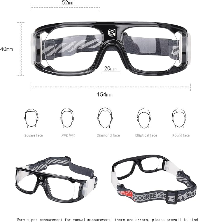 Men Basketball Glasses.Soccer Football Sport Protective Eyewear Safety Goggles,Sports Glasses For Replaceable Lens-StrideForce Fitness