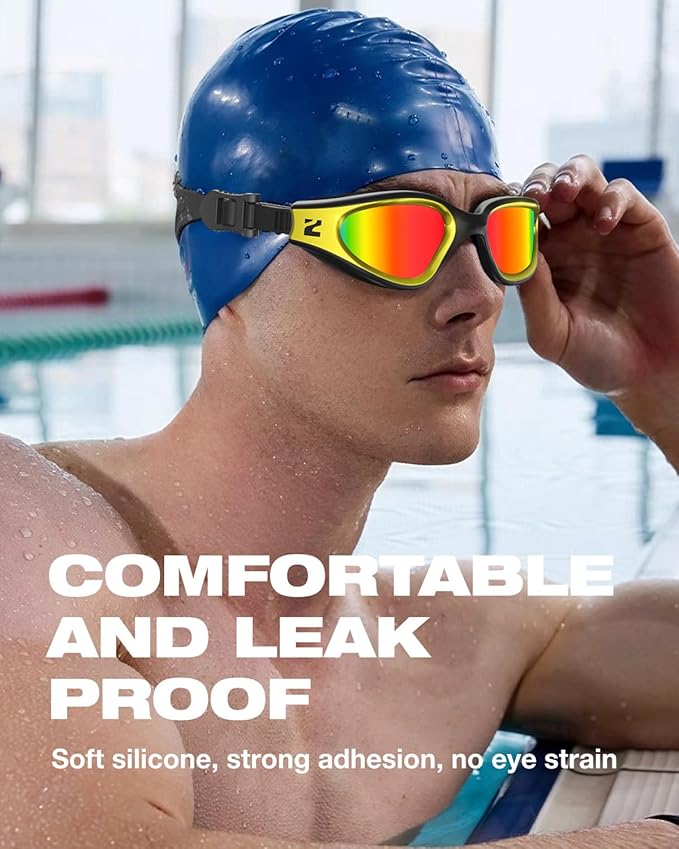 ZIONOR G1 Nava Super Anti-Fog Unisex Swim Goggles Mirror/Bright Smoke Lens-StrideForce Fitness