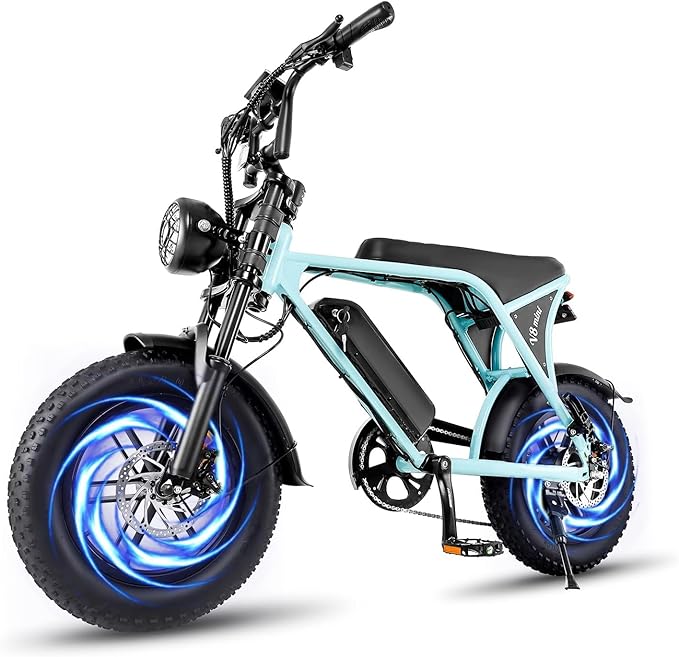 Electric Bike for Adults, Fat Tire EBike, 36V 10.4Ah Removable Battery, 500W Upgrade Motor, 20MPH Commuter Bike, V8 Mini Electric Bicycle for Mountains, Snow, Sand, Road-StrideForce Fitness