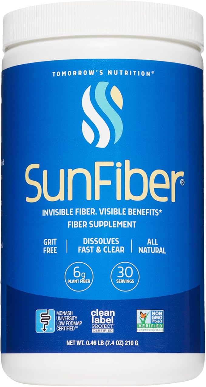 Tomorrow's Nutrition, Sunfiber, Prebiotic Fiber Supplement for Digestive Health, Low FODMAP, Gluten-Free, Unflavored, 30 Servings-StrideForce Fitness