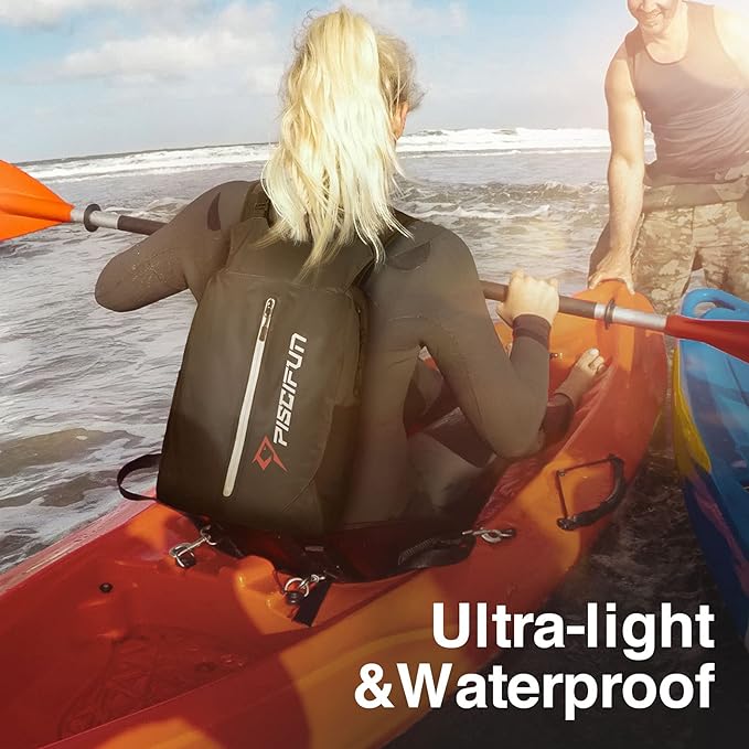 Piscifun Dry Bag Waterproof, Lightweight Dry Backpack Roll-Top Sealed with Waist Pouch and Phone Case Keeps Gear Dry Inside for Kayaking, Boating 10L 20L 30L-StrideForce Fitness