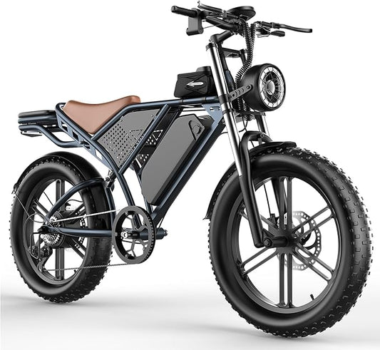 Electric Bike for Adults 1500W Motor 20" Fat Tire All-Terrain E-Bike 60-75 Miles 32MPH Electric Dirt Bike for Road Sand Mountain Snow - 48V 20AH Battery Powered Electric Motorcycle-StrideForce Fitness