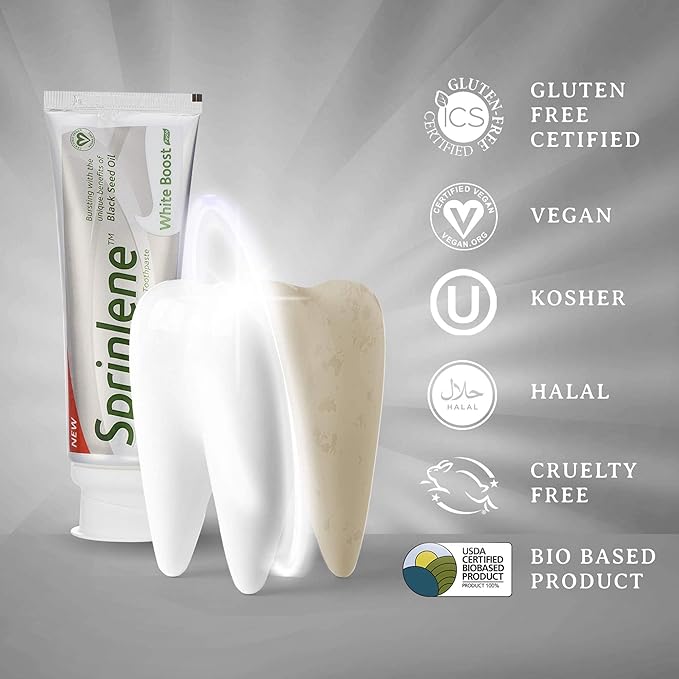 SprinJene Original White Boost | Whitening Toothpaste with Fluoride for Cavity Protection | 2 Pack