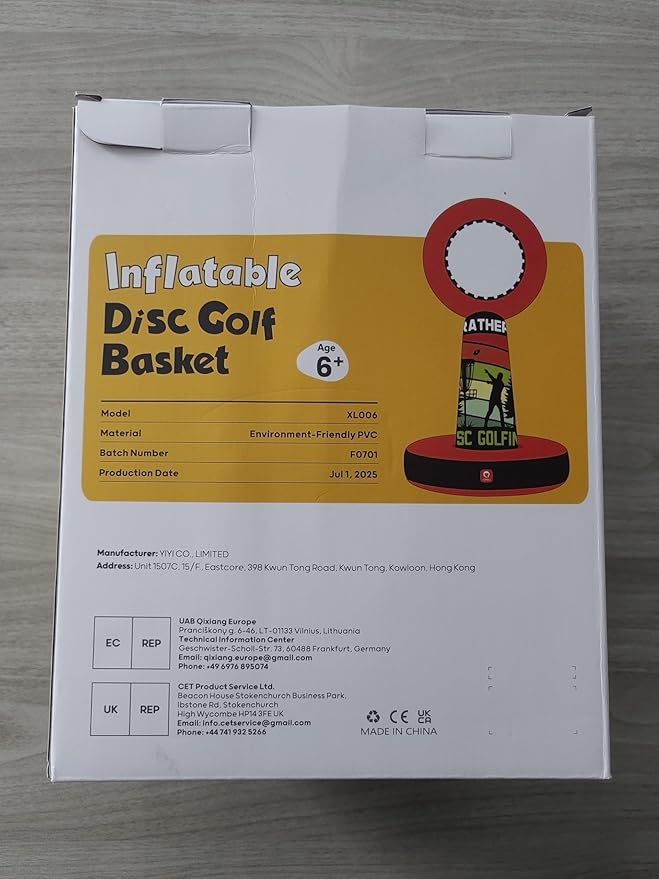 QPAU Inflatable Disc Golf Set for Kids Family Fun, Portable Outdoor Yard Games Set With 4 Frisbee Discs & Pump, Kids Toys for Golf Practice, Backyard Camping Lawn Pitching Games - Ideal Teen Boy Gifts-StrideForce Fitness