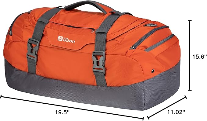 Ubon Large Duffel Bag Weekender Bags with Shoe Compartments 4-Way Sports Gym Backpack with Padded Straps Camping Traveling Duffle Bag-StrideForce Fitness